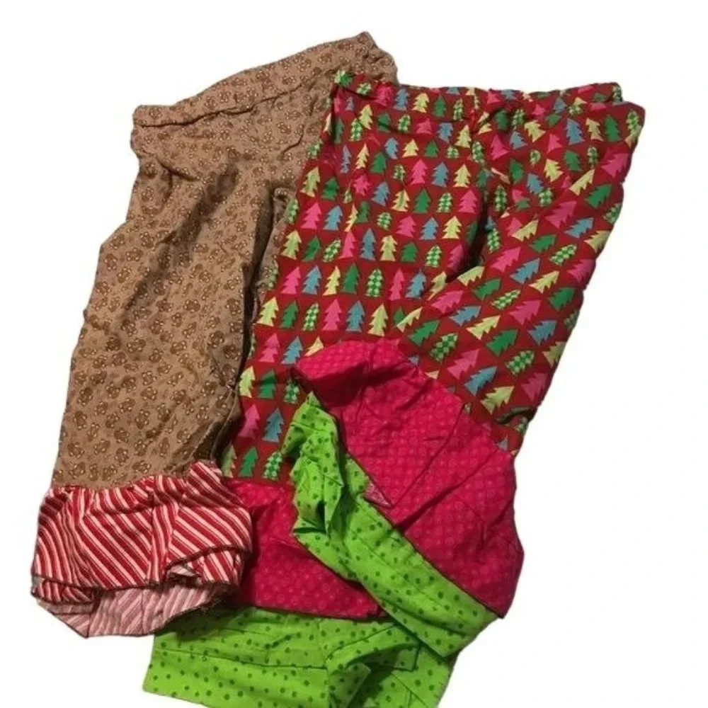 Homemade Girls Toddler Holiday Pants Lot of 2 Pairs SZ 4T